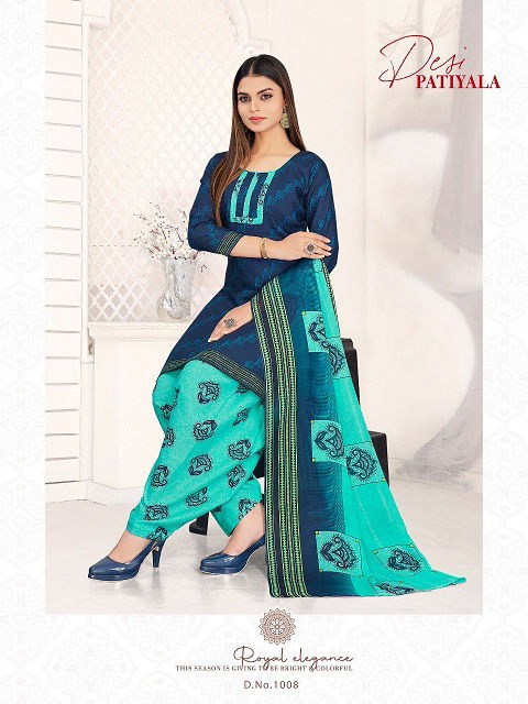 Ganesha Desi Patiyala Cotton Printed Casual Daily Wear Ready Made Dress Collection